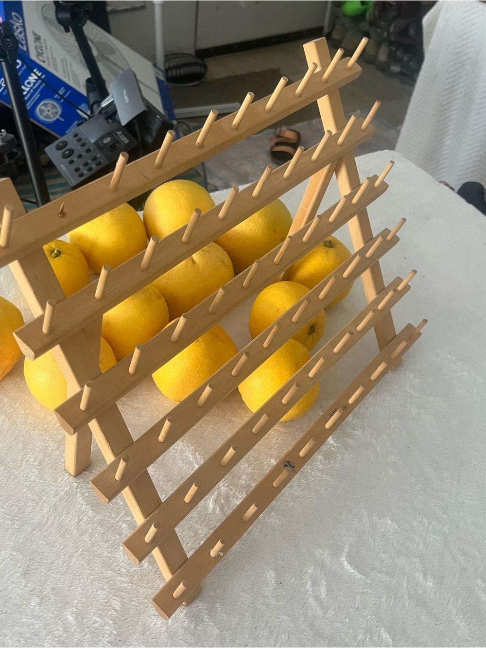 Wooden Peg Rack Thread Spool Holder Display with Natural Finish June Tailor Wood